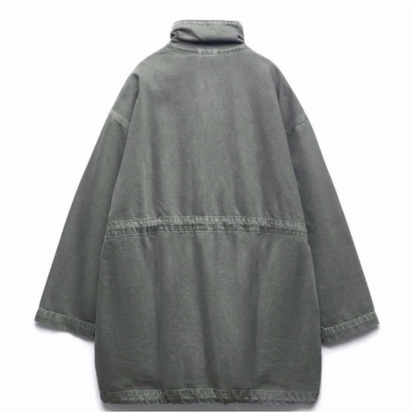 NWOT Oversized denim parka high neck. Size XS - Picture 7 of 12